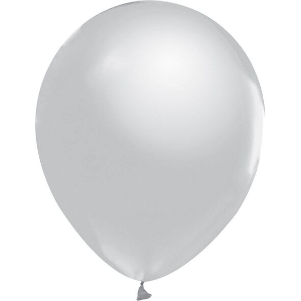 GoDan Balony metaliczne Srebrne, B&C, 30 cm, 50 szt.