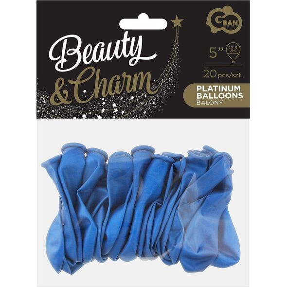 GoDan Balony chromowane Niebieskie, B&C, 13 cm, 20 szt.