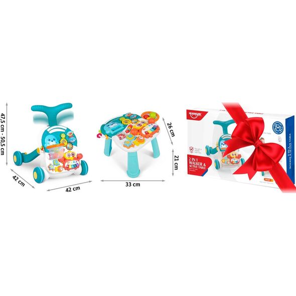 Ricokids Pchacz stolik edukacyjny 2w1 RK-810 biało-niebieski
