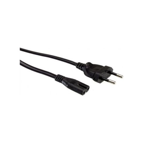 Kabel zasilający Value VALUE Euro Kabel zasilający, 2-pinowy, czarny, 1 m