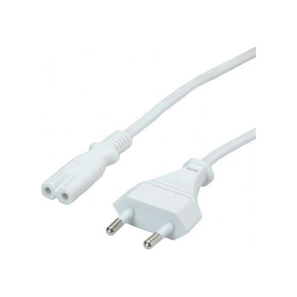 Kabel zasilający Value VALUE Euro Kabel zasilający, 2-pinowy, biały, 3 m