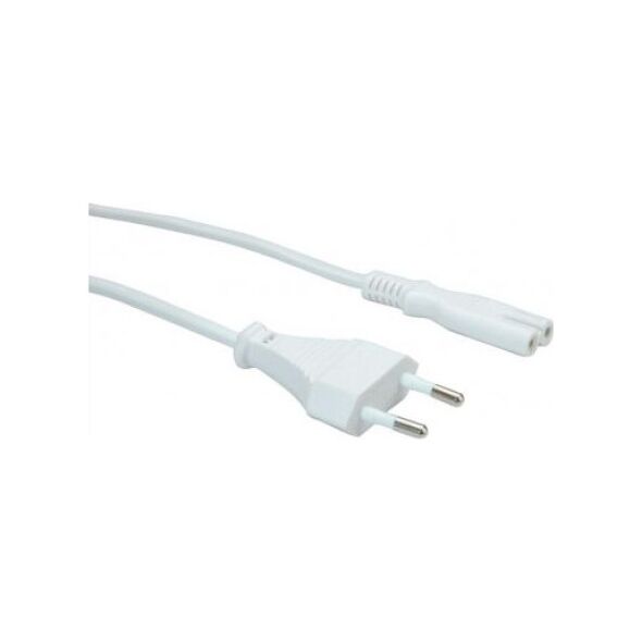 Kabel zasilający Value VALUE Euro Kabel zasilający, 2-pinowy, biały, 1 m