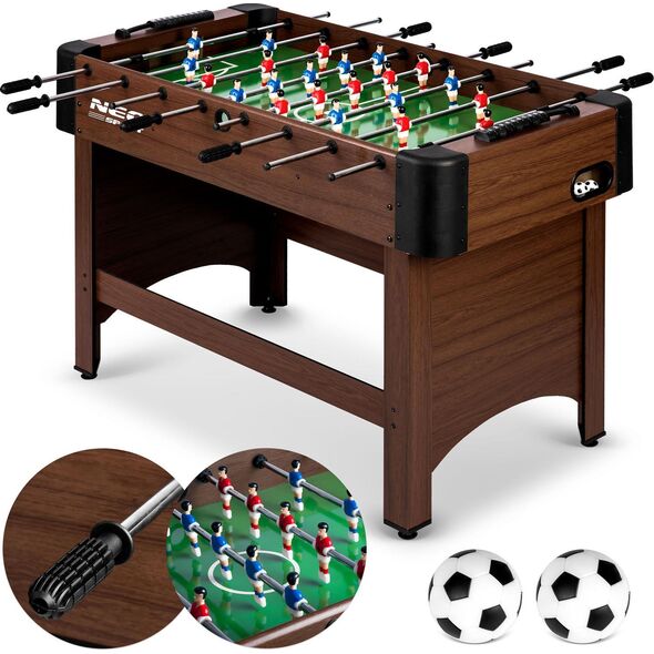 Neo-Sport Stół do gry w piłkarzyki, ciemny brąz 118x61x79 cm (NS-804)
