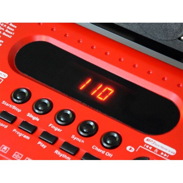 Jokomisiada Organy Keyboard z mikrofonem 61kl czerwone IN0132