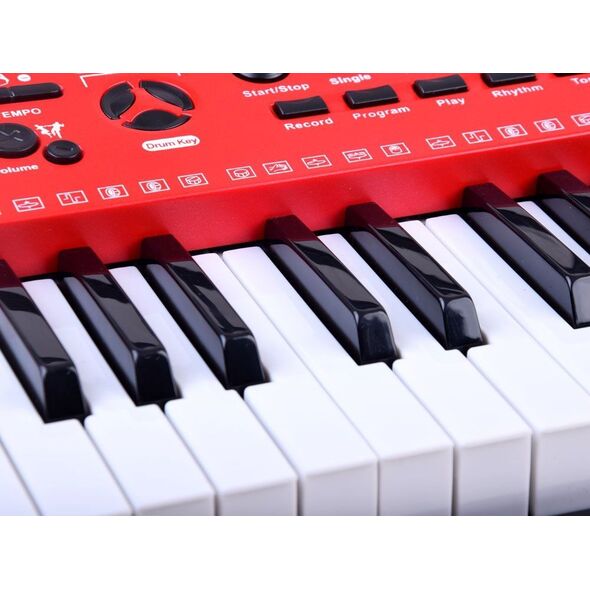 Jokomisiada Organy Keyboard z mikrofonem 61kl czerwone IN0132