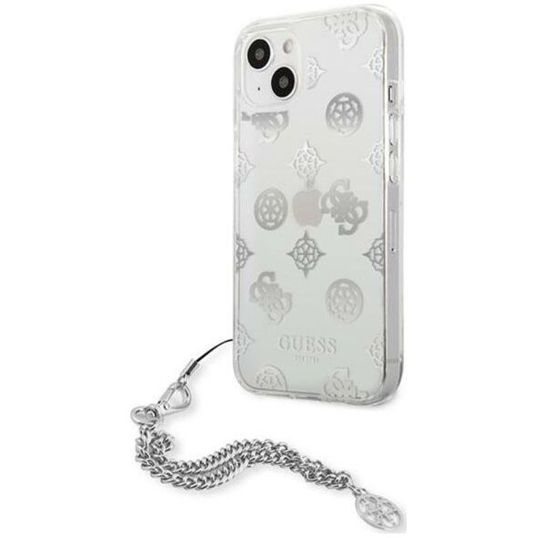 Guess Etui Guess GUHCP13SKSPESI Apple iPhone 13 mini srebrny/silver hardcase Peony Chain Collection