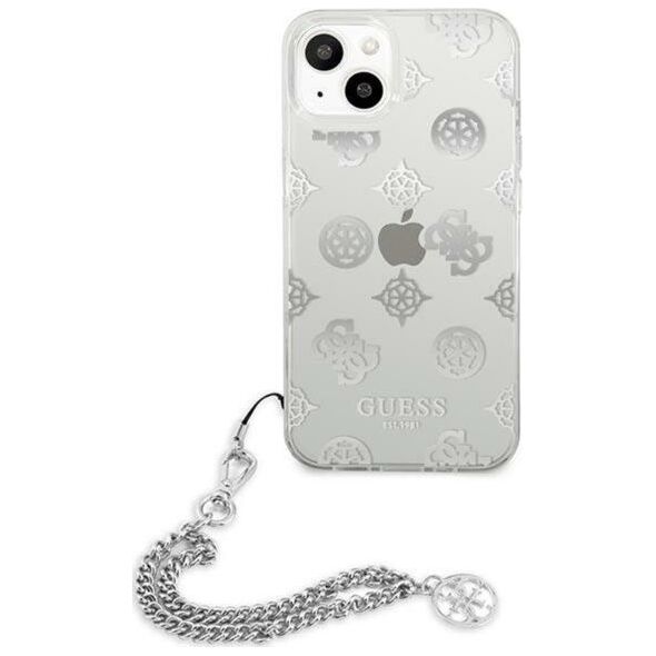 Guess Etui Guess GUHCP13SKSPESI Apple iPhone 13 mini srebrny/silver hardcase Peony Chain Collection