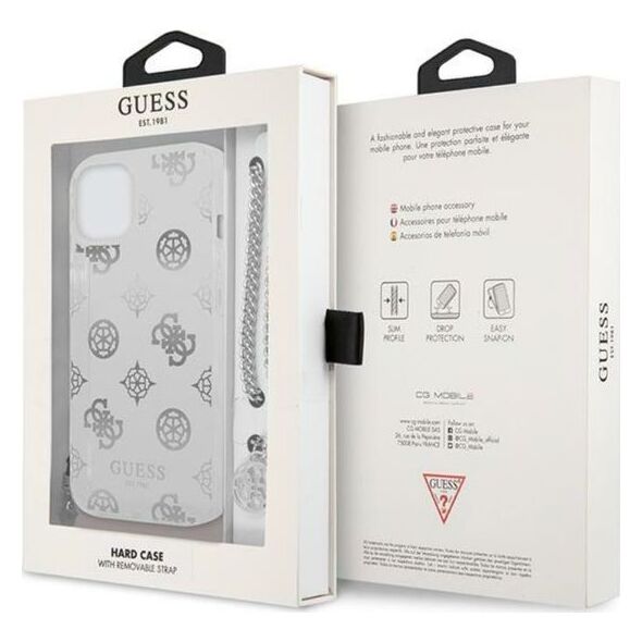 Guess Etui Guess GUHCP13SKSPESI Apple iPhone 13 mini srebrny/silver hardcase Peony Chain Collection