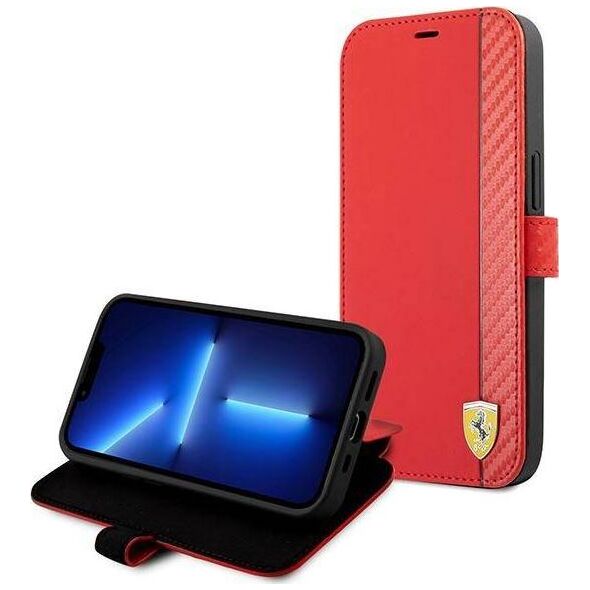Ferrari Ferrari FESAXFLBKP13SRE iPhone 13 mini 5,4" czerwony/red book On Track Carbon Stripe