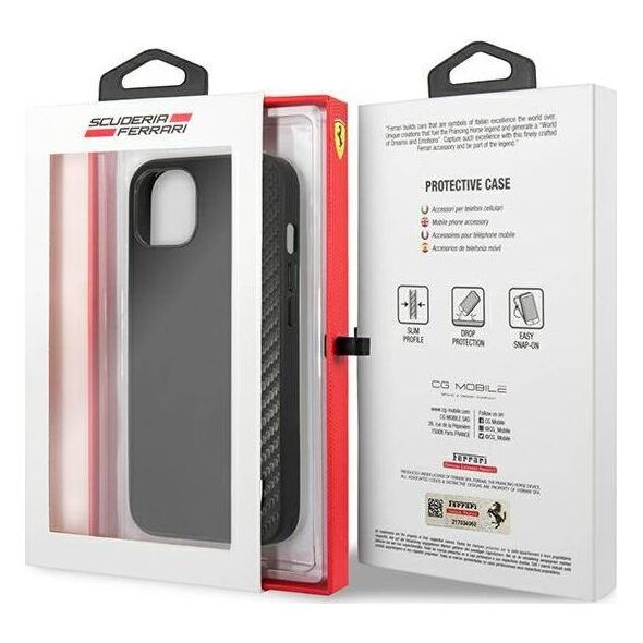 Ferrari Ferrari FESAXHCP13SBK iPhone 13 mini 5,4" czarny/black hardcase On Track Carbon Stripe