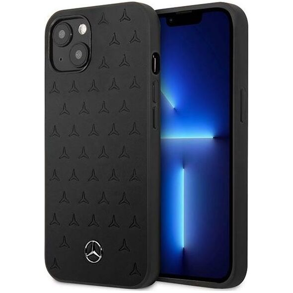 Mercedes Mercedes MEHCP13SPSQBK iPhone 13 mini 5,4" czarny/black hardcase Leather Stars Pattern