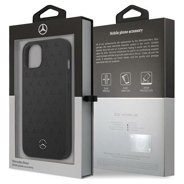 Mercedes Mercedes MEHCP13SPSQBK iPhone 13 mini 5,4" czarny/black hardcase Leather Stars Pattern