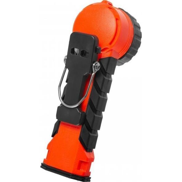 Latarka MacTronic Latarka ręczna kątowa, Mactronic M-FIRE AG, 323 lm, bateryjna (4x AA), zestaw (baterie, klips metalowy, klips z tworzywa), kolor pomarańczowy, pudełko