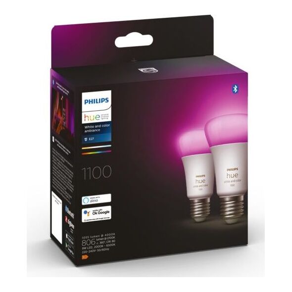 Philips Hue Żarówka E27 6.5W RGBW BT 2-pak