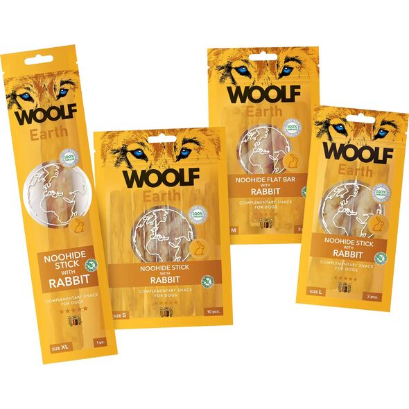 WOOLF  Woolf Earth Noohide Stick Rabbit Przysmak Dla Psa Królik Rozmiar XL 85 g