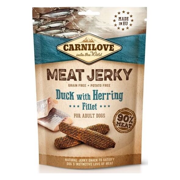 Brit Carnilove Dog Jerky Duck & Herring Fillet - kaczka i filet ze śledzia 100g