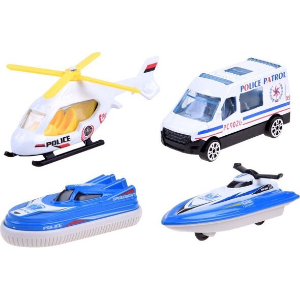 Jokomisiada Zestaw Łódź Policja + helikopter pojazdy ZA3341