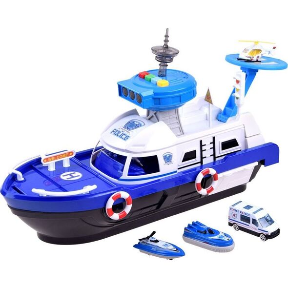 Jokomisiada Zestaw Łódź Policja + helikopter pojazdy ZA3341