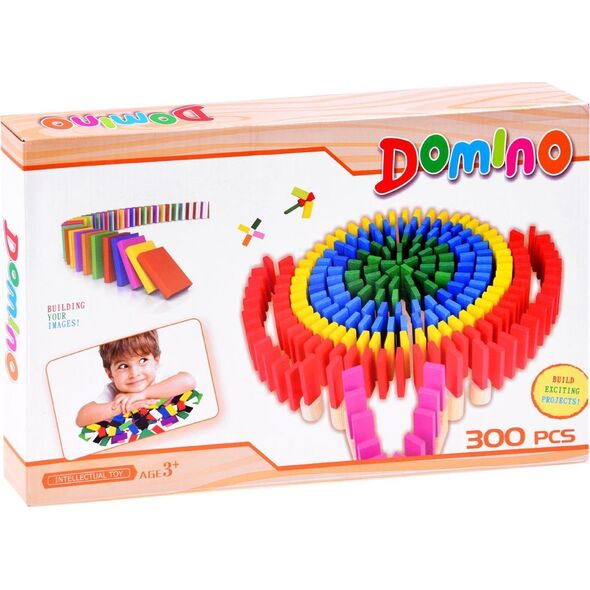 Jokomisiada Drewniane Kolorowe Domino 300 elementów