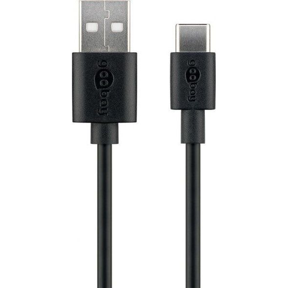 Kabel USB Goobay USB-A - USB-C 3 m Czarny (59124)