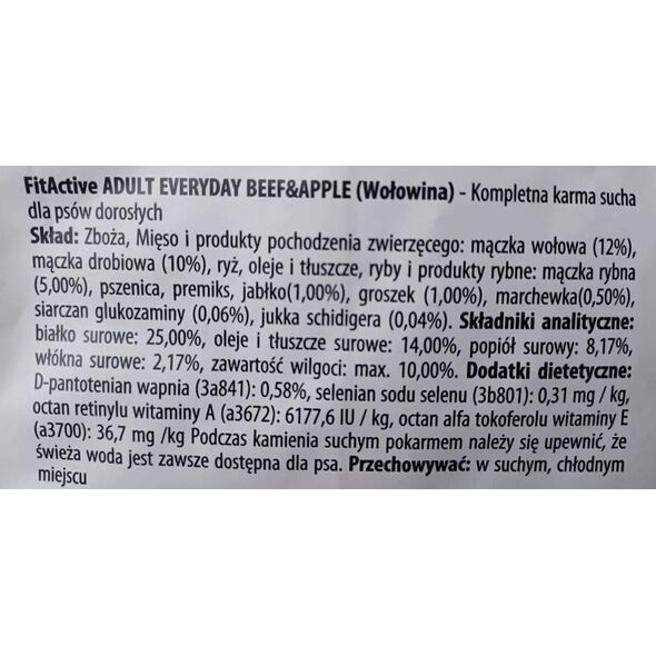 FIT ACTIVE EVERYDAY BEEF&APPLE 15kg