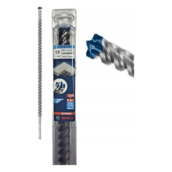 Wiertło Bosch Bosch hammer drill bit SDS max-8X 22x600x720mm - 2608900235 EXPERT RANGE