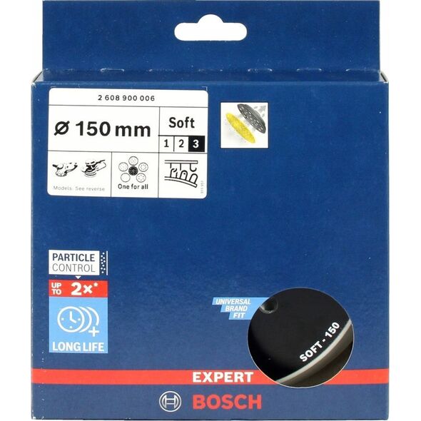 Bosch Bosch multi-hole pad 150mm soft M8 + 5/16 - 2608900006 EXPERT RANGE