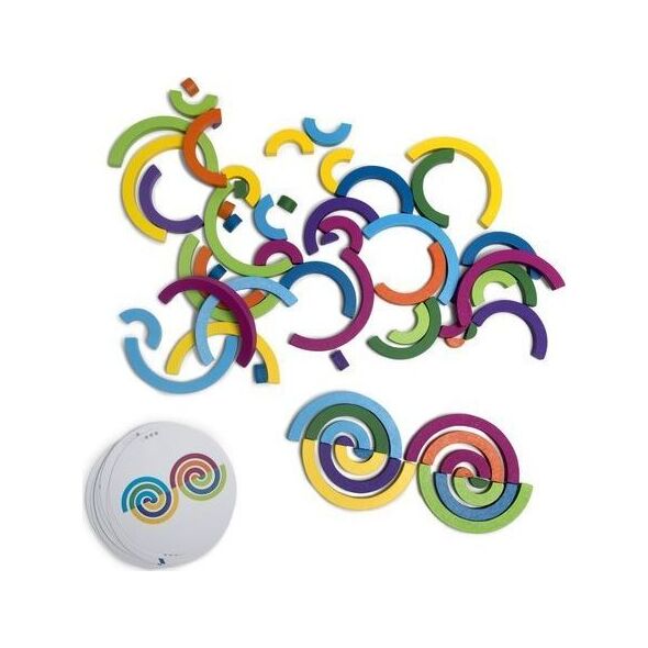 BS Toys BS Toys, drewniana gra i układanka logiczna Tęcza klocki