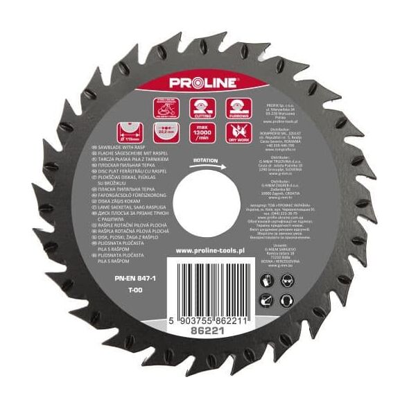 Pro-Line TARCZA PŁASKA PIŁA Z TARNIKIEM GRUBE ZĘBY 125MM PROLINE