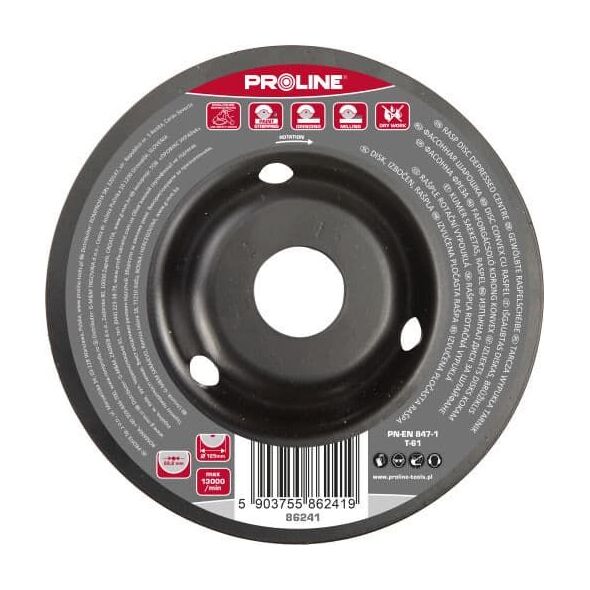 Profix TARCZA WYPUKŁA TARNIK GRUBE ZĘBY 125MM PROLINE