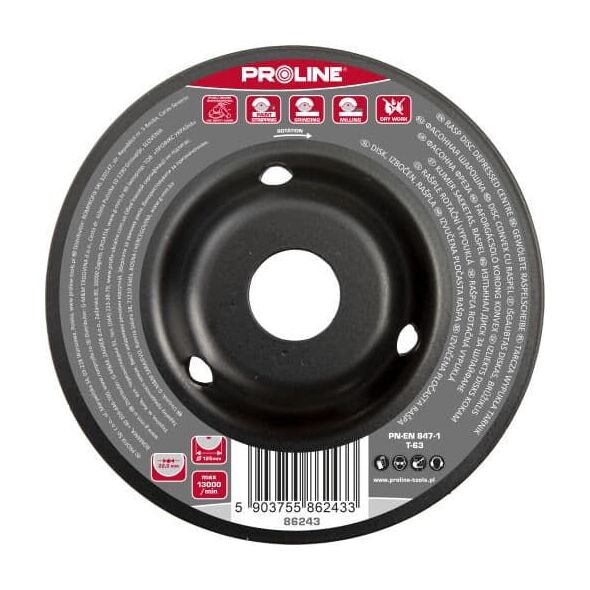 Profix TARCZA WYPUKŁA TARNIK DROBNE ZĘBY TYP B 125MM PROLINE