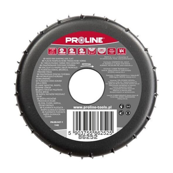 Profix TARCZA PŁASKA TARNIK GRUBE ZĘBY FREZ CZOŁOWY 120MM PROLINE
