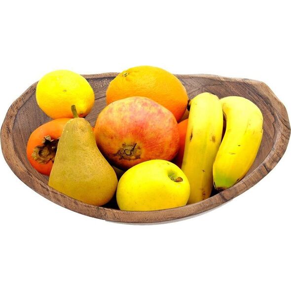 Qualy Miska drewniana mango na owoce i warzywa misa do serwowania dań sałatek dekoracyjna 30x27,5 cm 1,6 l