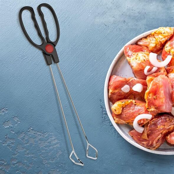 BBQ Szczypce STALOWE do grilla grillowania obracania serwowania 35,5 cm