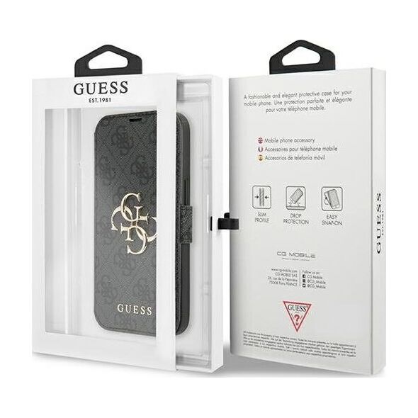 Guess Guess GUBKP13X4GMGGR iPhone 13 Pro Max 6,7" szary/grey book 4G Big Metal Logo