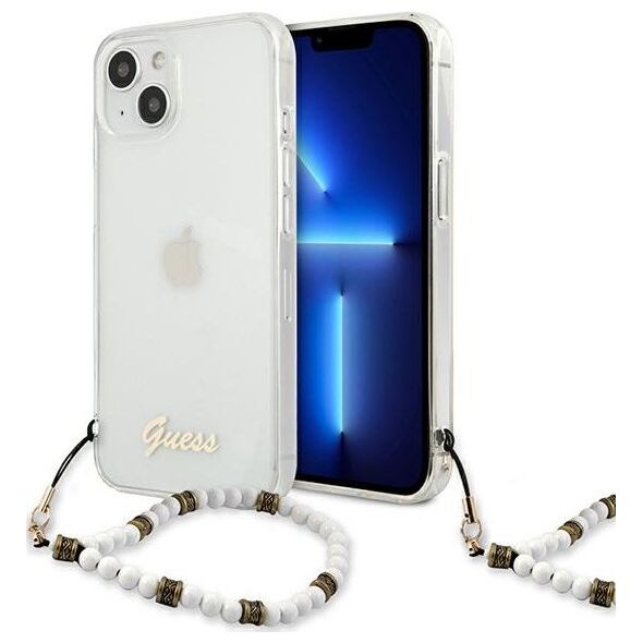 Guess Guess GUHCP13SKPSWH iPhone 13 mini 5,4" Transparent hardcase White Pearl