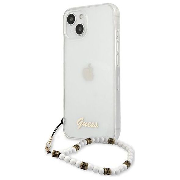 Guess Guess GUHCP13SKPSWH iPhone 13 mini 5,4" Transparent hardcase White Pearl