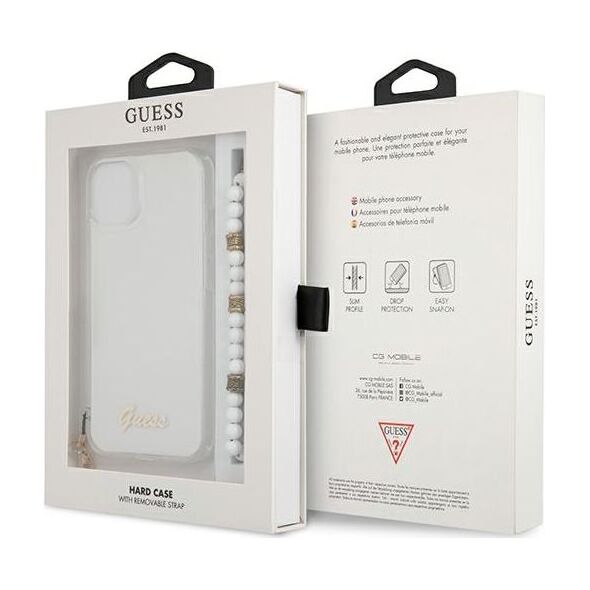 Guess Guess GUHCP13SKPSWH iPhone 13 mini 5,4" Transparent hardcase White Pearl