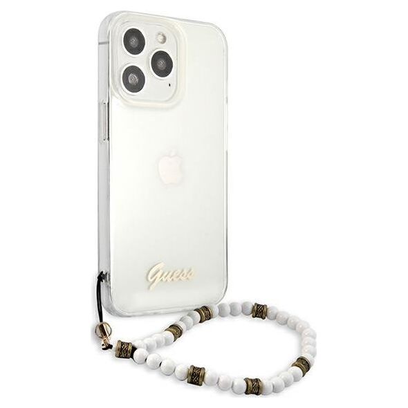 Guess Guess GUHCP13LKPSWH iPhone 13 Pro / 13 6,1" Transparent hardcase White Pearl