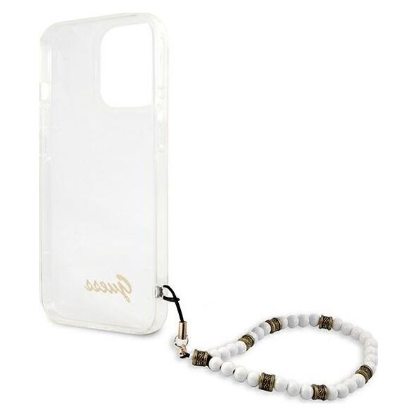 Guess Guess GUHCP13LKPSWH iPhone 13 Pro / 13 6,1" Transparent hardcase White Pearl