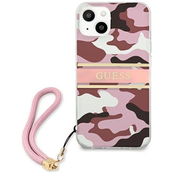 Guess Guess GUHCP13MKCABPI iPhone 13 6,1" różowy/pink hardcase Camo Strap Collection