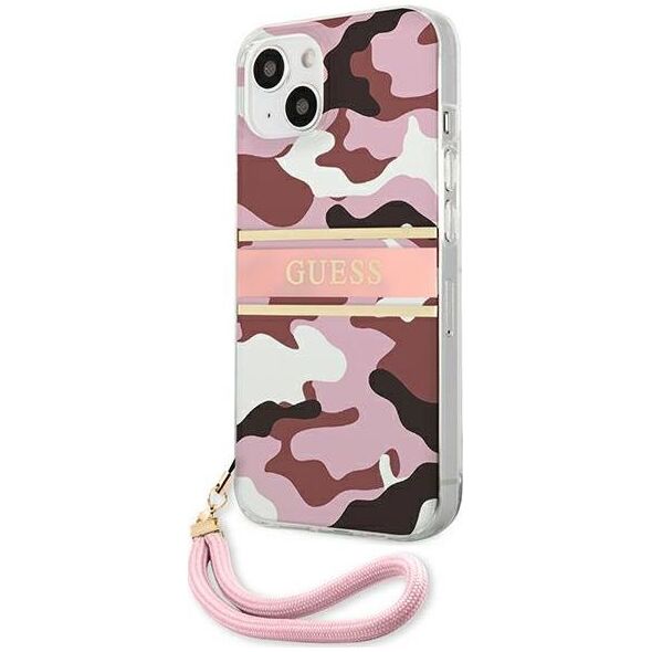 Guess Guess GUHCP13MKCABPI iPhone 13 6,1" różowy/pink hardcase Camo Strap Collection