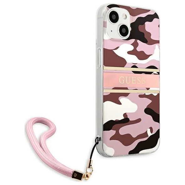 Guess Guess GUHCP13MKCABPI iPhone 13 6,1" różowy/pink hardcase Camo Strap Collection