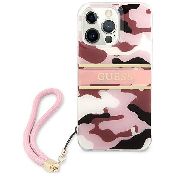 Guess Guess GUHCP13LKCABPI iPhone 13 Pro / 13 6,1" różowy/pink hardcase Camo Strap Collection