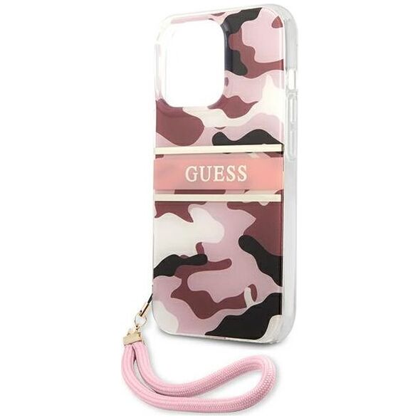 Guess Guess GUHCP13LKCABPI iPhone 13 Pro / 13 6,1" różowy/pink hardcase Camo Strap Collection