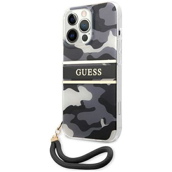 Guess Guess GUHCP13LKCABBK iPhone 13 Pro / 13 6,1" czarny/black hardcase Camo Strap Collection