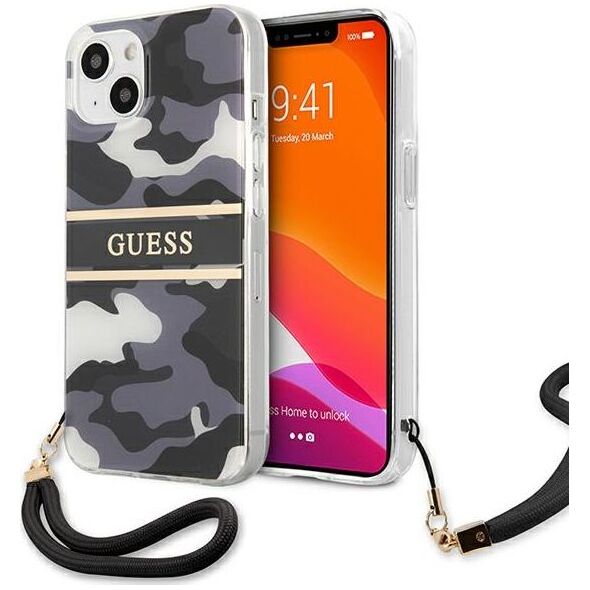 Guess Guess GUHCP13MKCABBK iPhone 13 6,1" czarny/black hardcase Camo Strap Collection