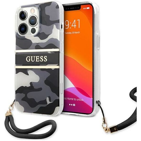 Guess Guess GUHCP13XKCABBK iPhone 13 Pro Max 6,7" czarny/black hardcase Camo Strap Collection