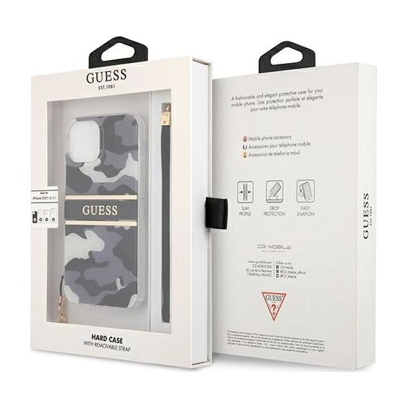 Guess Guess GUHCP13SKCABBK iPhone 13 mini 5,4" czarny/black hardcase Camo Strap Collection