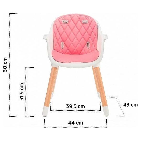 KinderKraft Krzesełko do karmienia Sienna 2w1, różowe (KKKSIENPNK0000)